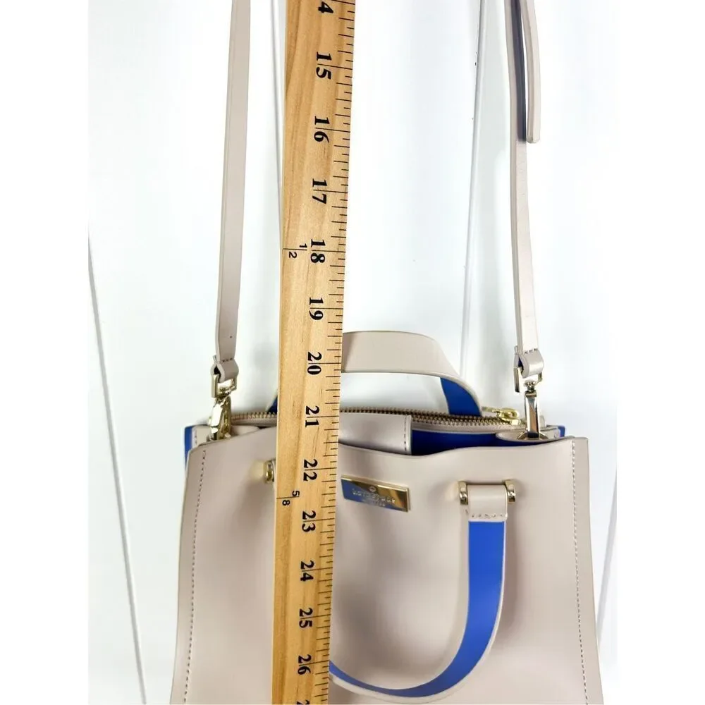 Kate Spade Pumice and Adventure Blue Arbour Hill Kyra‎ Convertible Leather Tote